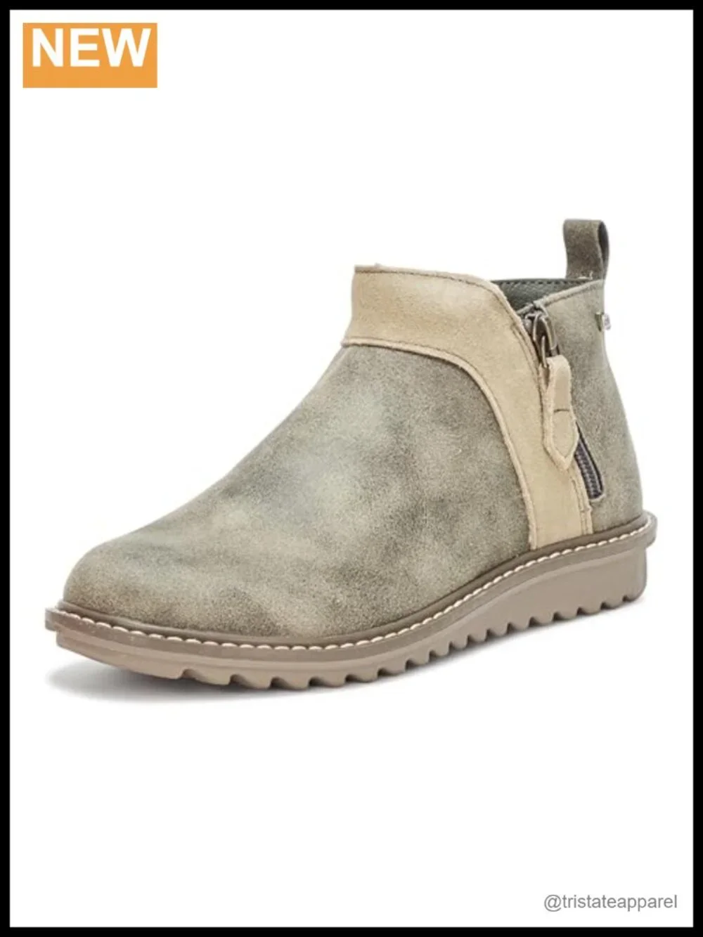 Faux Leather Suede Ankle Booties with Zip Closure Arch Fit Removable Insole
